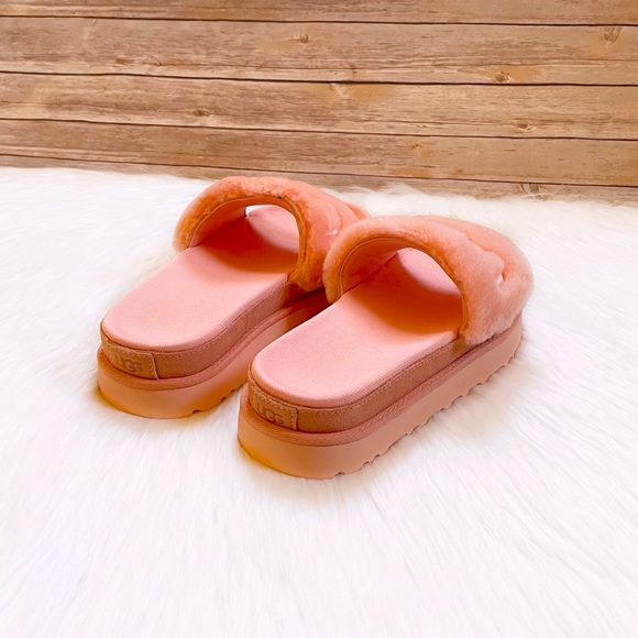 UGG Women’s Laton Fur Slides In Beverly Pink - Picture 2 of 7